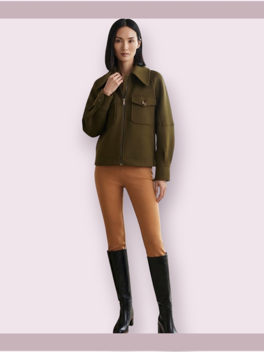Anthropologie Avec Les Filles Moss Double Knit Shirt Jacket
